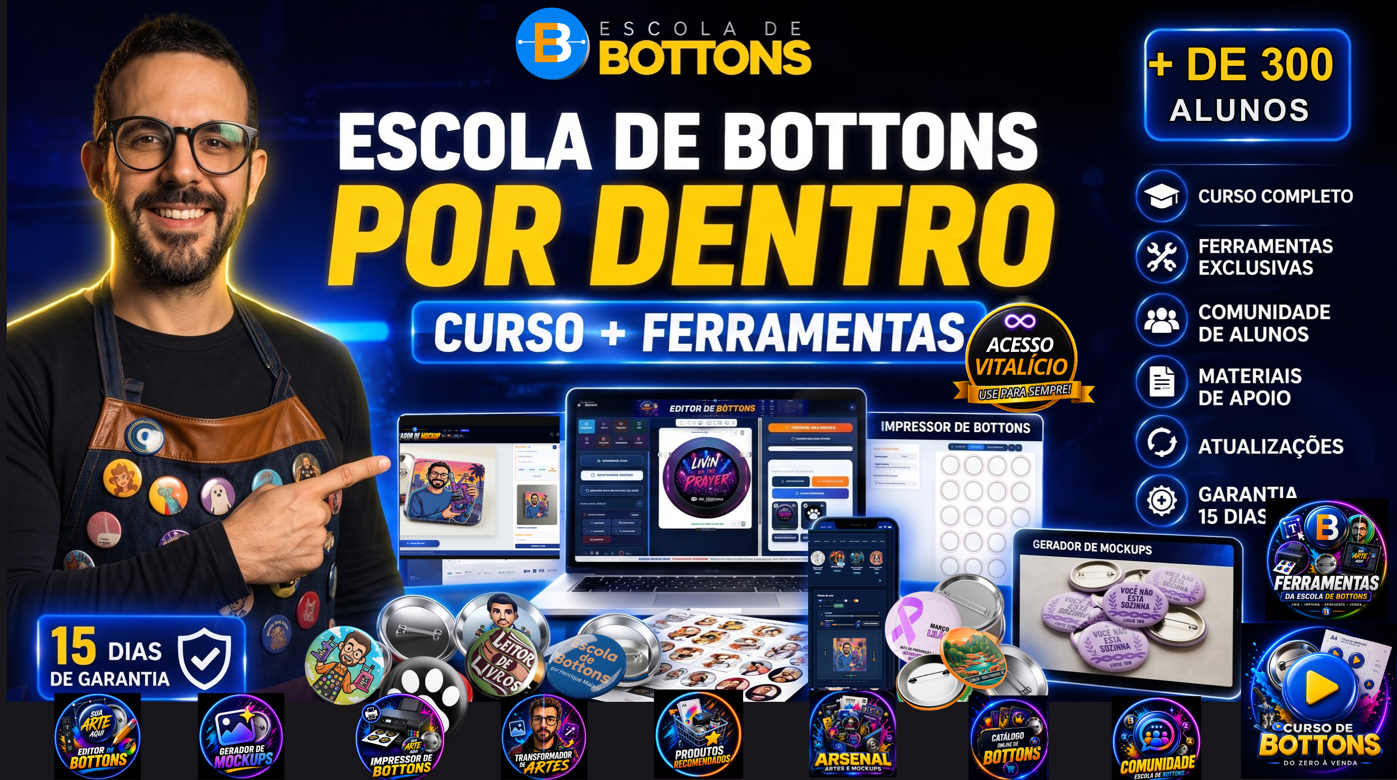 Escola de Bottons por dentro — curso completo e ferramentas