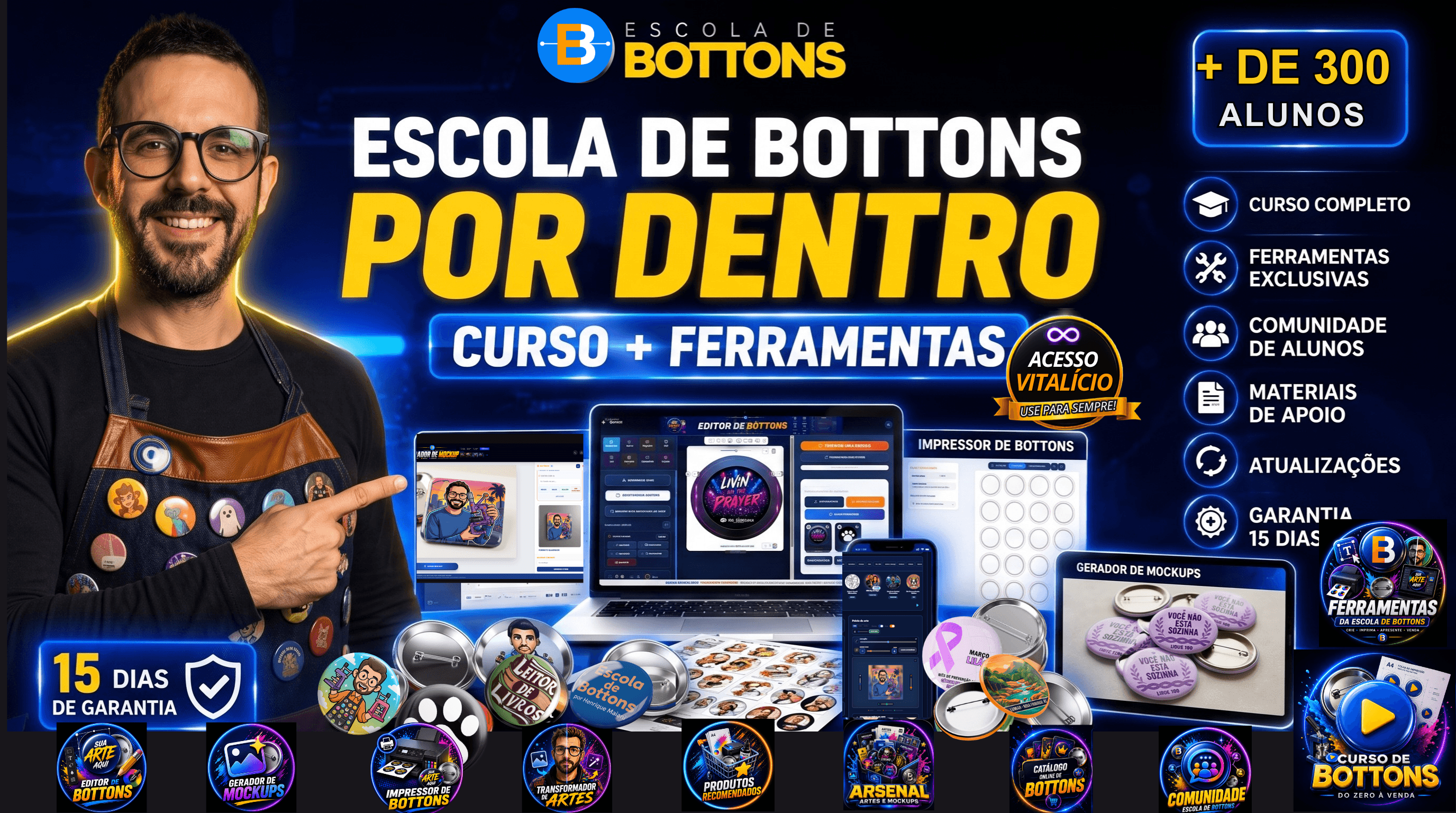 Escola de Bottons por dentro — curso completo e ferramentas