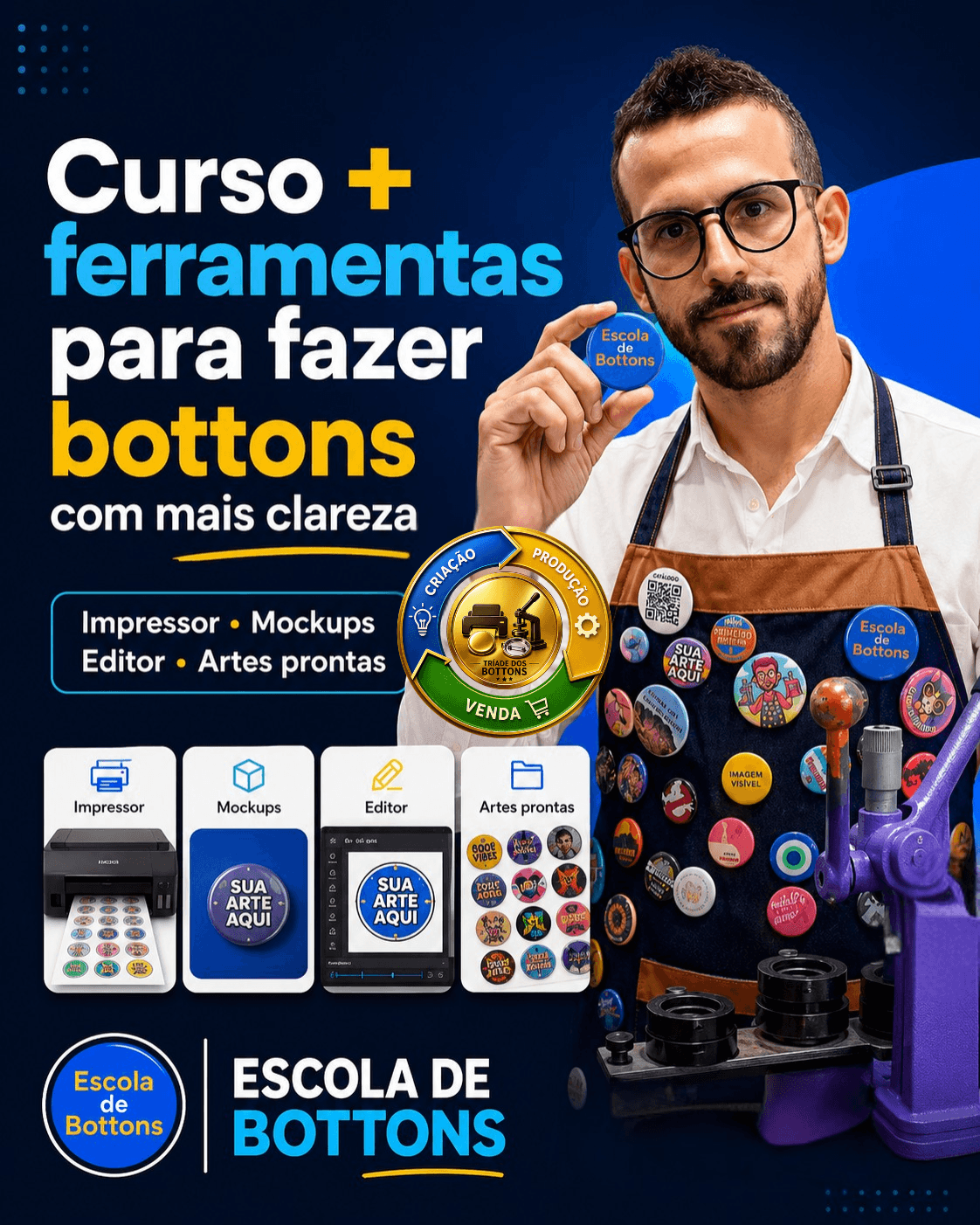Curso e ferramentas da Escola de Bottons